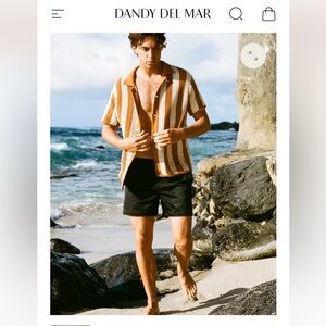 Dandy Del Mar Size 32 Mens Mallorca Swim Walk shorts Trunks Onyx Black 5” inseam